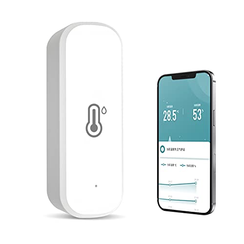 ZYNCUE Smart WiFi Indoor Thermometer Hygrometer, TUYA Intelligent Room Thermometer Wireless Temperature Sensor Thermo Hygrometer, Unterstützung App Benachrichtigung und Datenspeicherung von ZYNCUE