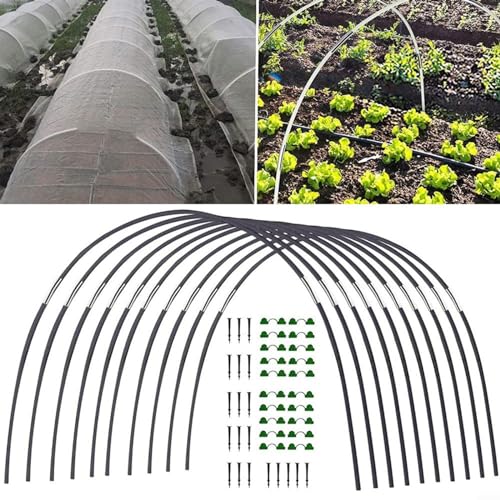 ZYNCUE Tunnelbögen für Hochbeete, abnehmbare Fiberglas-Stützreifen, Rahmen, Wachstunnel, Gartenreifen für Gemüse, Pflanzen, Ernte, Obst und Garten, Gemüse, Pflanzenschutz (1) von ZYNCUE