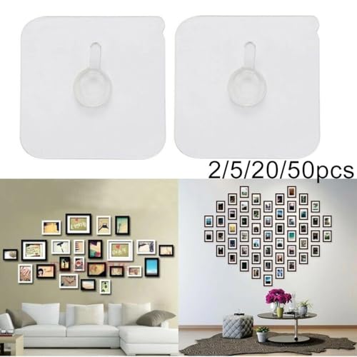 ZYNCUE Worry Decor Solution Nahtlose Wandhaken, geeignet zum Einrahmen von Fotos und zum Aufhängen von Uhren (unterstützt Gewicht bis zu 5 kg) (5 Stück) von ZYNCUE