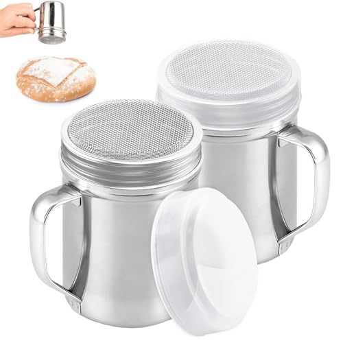 2 Kakaostreuer,Puderzuckerstreuer mit Griff,Edelstahl-Pulverstreuer,Kaffee Zubehör Edelstahl-Pulverstreuer, Mehlstreuer mit Deckel für PuderZucker, Pfeffer, Zimtpulver,Salz,Kakao,Kaffee 2 Kakaostreuer,Puderzuckerstreuer mit Griff,Edelstahl-Pulverstreuer,Kaffee Zubehör Edelstahl-Pulverstreuer, Mehlstreuer mit Deckel für PuderZucker, Pfeffer, Zimtpulver,Salz,Kakao,Kaffee von ZYNERY
