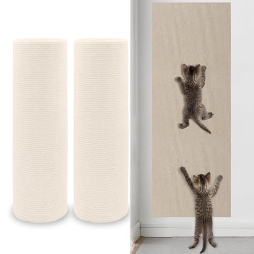2 Stück Kratzmatte für Katzen, 200cmX40cm Selbstklebend Kratzmatte Katze, DIY Kratzbrett für Katze Bäume, Möbel, Kratzbäume und Couch Schutz, Beige 2 Stück Kratzmatte für Katzen, 200cmX40cm Selbstklebend Kratzmatte Katze, DIY Kratzbrett für Katze Bäume, Möbel, Kratzbäume und Couch Schutz, Beige von ZYNERY