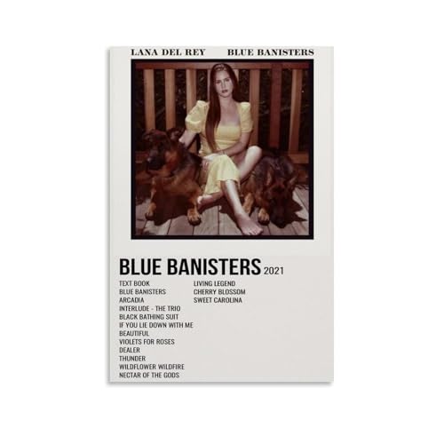 Lana De Blaues Geländer von Lana Del Rey, wasserdichtes Poster, Kunst, Wohnzimmer, Wand, Schlafzimmer, Dekoration, Heimbüro und Geschenkvorbereitung, exquisite Geschenke zum Verschenken an Menschen von ZYNPCX