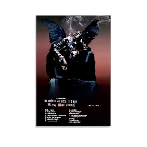 Travis Scott: Birds in The Trap Sing McKnight, wasserdichtes Poster, Kunst, Wohnzimmer, Wand, Schlafzimmer, Dekoration, Heimbüro und Geschenkvorbereitung, exquisite Geschenke zum Verschenken an von ZYNPCX