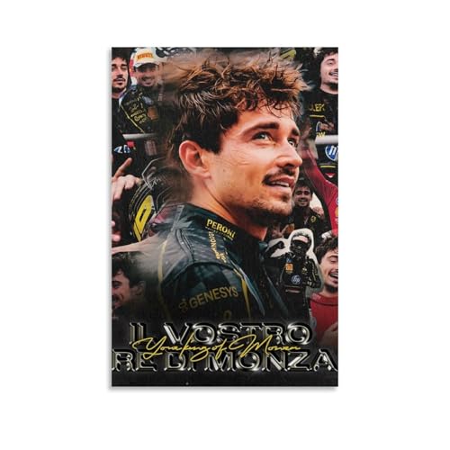 ZYNPCX Charles Leclerc, wasserdichtes Poster, Kunst, Wohnzimmer, Wand, Schlafzimmer, Dekoration, Heimbüro und Geschenkvorbereitung, exquisite Geschenke zum Verschenken an Menschen, 60 x 90 cm, Charles von ZYNPCX