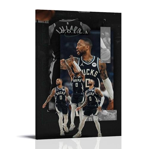 ZYNPCX Damian Lillard Wasserfestes Poster, Kunst, Wohnzimmer, Wand, Schlafzimmer, Dekoration, Heimbüro und Geschenkvorbereitung, exquisite Geschenke zum Verschenken an Menschen, 40 x 60 cm, Damian von ZYNPCX