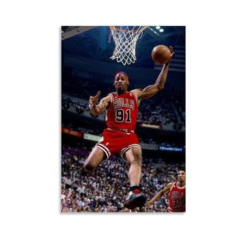 ZYNPCX Dennis Rodman Wasserfestes Poster, Kunst, Wohnzimmer, Wand, Schlafzimmer, Dekoration, Heimbüro und Geschenkvorbereitung, exquisite Geschenke zum Verschenken an Menschen, 30 x 45 cm, Dennis von ZYNPCX