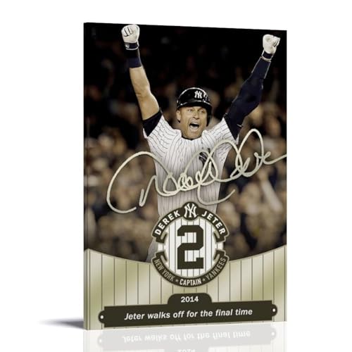 ZYNPCX Derek JeterWasserfestes Poster, Kunst, Wohnzimmer, Wand, Schlafzimmer, Dekoration, Heimbüro und Geschenkvorbereitung, exquisite Geschenke zum Verschenken an Menschen, 50 x 75 cm, Derek Jeter von ZYNPCX