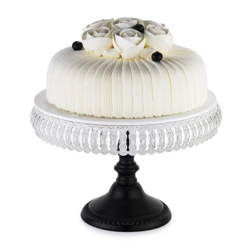 ZYOOO Tortenständer Vintage Metall White,12 zoll/30cm Breit,Tortenplatte mit Fuß für Torten Kuchen Dessert,Hochzeit Geburtstag von ZYOOO lift