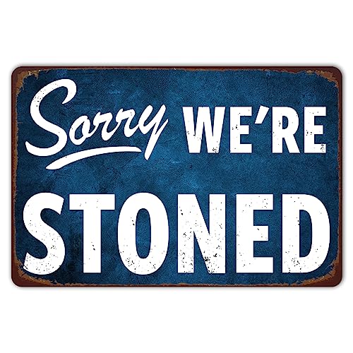 ZYPENG Lustige Garagenschilder, Dekoration für Unkraut-Wanddekoration – Sorry We're Stoned Vintage Metall-Blechschild Man Cave Garage Unkrautraum Dekor Männer Zuhause Schlafzimmer 30,5 x 20,3 cm ZYPENG Lustige Garagenschilder, Dekoration für Unkraut-Wanddekoration – Sorry We're Stoned Vintage Metall-Blechschild Man Cave Garage Unkrautraum Dekor Männer Zuhause Schlafzimmer 30,5 x 20,3 cm von ZYPENG