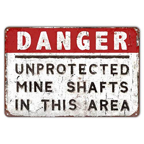 ZYPENG Vintage Blechschild Dekor Danger Mine Shafts Metallschild Wandschild Stahl Poster 20,3 x 30,5 cm ZYPENG Vintage Blechschild Dekor Danger Mine Shafts Metallschild Wandschild Stahl Poster 20,3 x 30,5 cm von ZYPENG