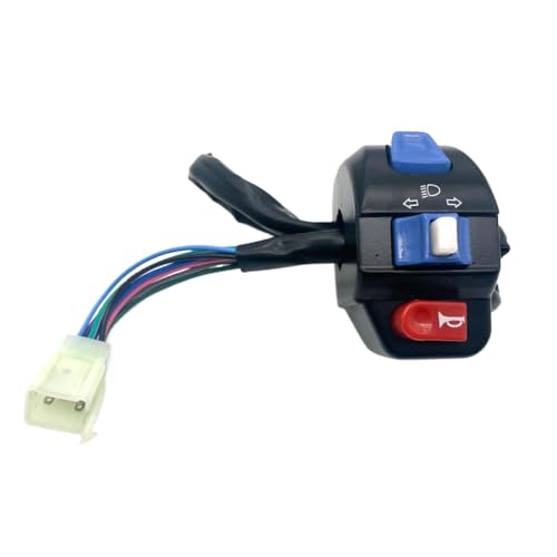 1 Paar links rechts Lenker Steuerschalter Horn Turn 12V wasserdicht kompatibel mit GY6 50cc 125cc 150cc Scooter E Bike Moped ATV(Blue) von ZYPMoTo