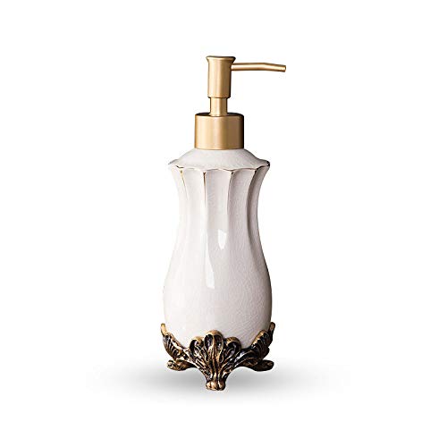 ZYQFY Vintage Keramik Seifenspender,Vintage Ice Crack Weiße Hand Soapdispenser Mit Quick Drücken Sie Die Pumpe Für Küche Und Bad, Porzellan Home Decor Toll Für Lotionen Ätherisches Öl Flüssigseifen von ZYQFY