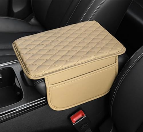 ZYSHJ Auto Armlehnen Polster für Audi A6 Wagon C8, Mittelkonsolen-Abdeckung, Schützendes Auto-Armlehnenkissen Innenraum Zubehör,Beige von ZYSHJ