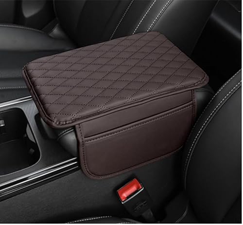 ZYSHJ Auto Armlehnen Polster für Audi Q7 5 Seats, Mittelkonsolen-Abdeckung, Schützendes Auto-Armlehnenkissen Innenraum Zubehör,Brown von ZYSHJ
