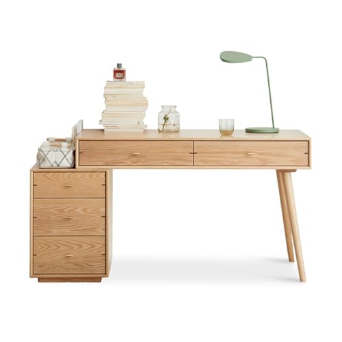 Deuck Retractable Desk Home Office Computer Desk Schreibtisch Workstation mit Bücherregal und 5 Schubladen der Arbeitstischstudie Tisch Ergo Schreibtisch (a) Octopus feet von ZYSKABQ