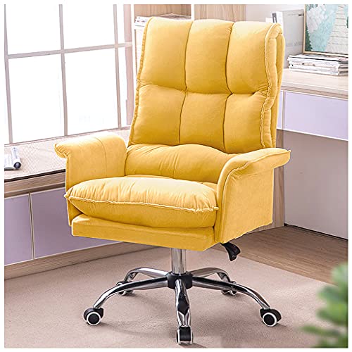 Hoher Back -Office -Stuhl mit niederländischer Samt Soft ergonomisch Unterstützung und Kippfunktion Verstellbarer Schreibtisch Gaming Schwenkstuhl für Home Office Executive Comfortable Sitz mit von ZYSKABQ