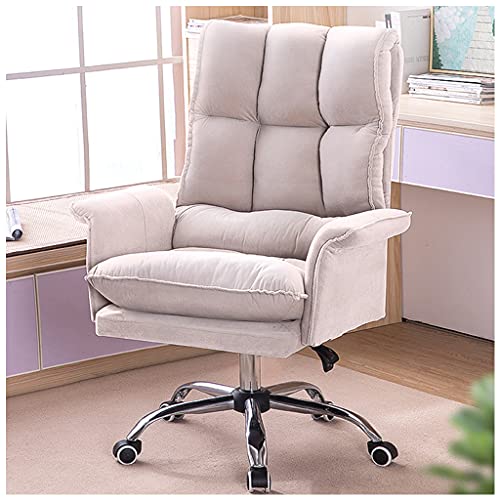 Hoher Back -Office -Stuhl mit niederländischer Samt Soft ergonomisch Unterstützung und Kippfunktion Verstellbarer Schreibtisch Gaming Schwenkstuhl für Home Office Executive Comfortable Sitz mit von ZYSKABQ