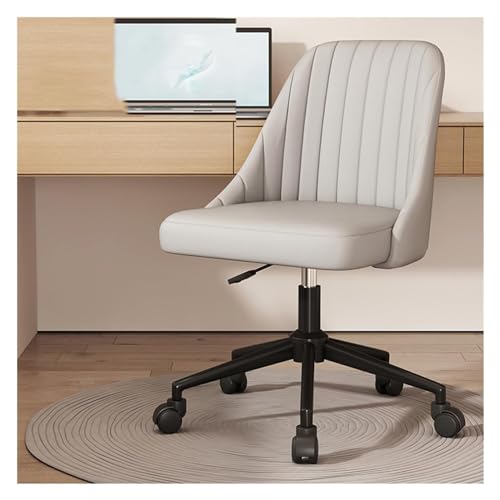 Moderner Drehstuhl aus Leder mit mittlerer Rückenlehne, bequemer Computer-Schreibtischstuhl für Büro oder Zuhause. Stilvoller Akzentstuhl mit robustem Metallgestell, ohne Rollen, mit gekreuzten Moderner Drehstuhl aus Leder mit mittlerer Rückenlehne, bequemer Computer-Schreibtischstuhl für Büro oder Zuhause. Stilvoller Akzentstuhl mit robustem Metallgestell, ohne Rollen, mit gekreuzten von ZYSKABQ