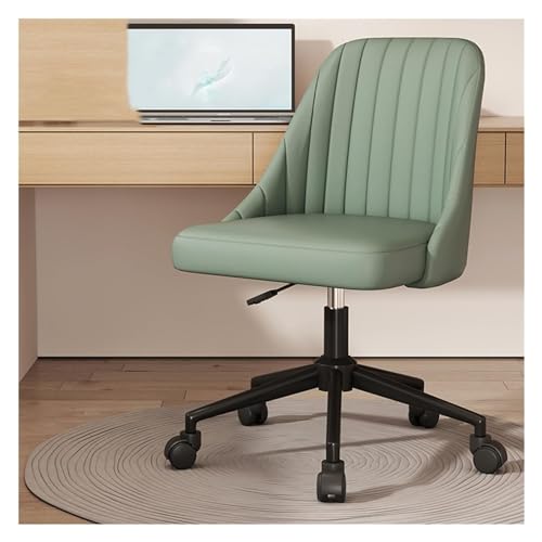 Moderner Drehstuhl aus Leder mit mittlerer Rückenlehne, bequemer Computer-Schreibtischstuhl für Büro oder Zuhause. Stilvoller Akzentstuhl mit robustem Metallgestell, ohne Rollen, mit gekreuzten Moderner Drehstuhl aus Leder mit mittlerer Rückenlehne, bequemer Computer-Schreibtischstuhl für Büro oder Zuhause. Stilvoller Akzentstuhl mit robustem Metallgestell, ohne Rollen, mit gekreuzten von ZYSKABQ