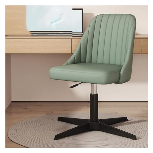 Moderner Drehstuhl aus Leder mit mittlerer Rückenlehne, bequemer Computer-Schreibtischstuhl für Büro oder Zuhause. Stilvoller Akzentstuhl mit robustem Metallgestell, ohne Rollen, mit gekreuzten Moderner Drehstuhl aus Leder mit mittlerer Rückenlehne, bequemer Computer-Schreibtischstuhl für Büro oder Zuhause. Stilvoller Akzentstuhl mit robustem Metallgestell, ohne Rollen, mit gekreuzten von ZYSKABQ