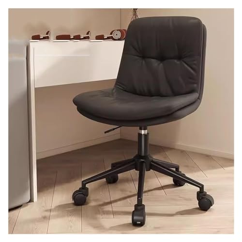 Moderner Home-Office-Schreibtischstuhl aus Leder mit Rollen, bequemer, drehbarer Computer-Arbeitsstuhl mit mittlerer Rückenlehne für kleine Räume, verstellbarer Lounge-Waschtischstuhl Octopus feet von ZYSKABQ