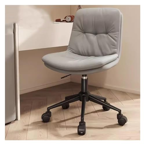 Moderner Home-Office-Schreibtischstuhl aus Leder mit Rollen, bequemer, drehbarer Computer-Arbeitsstuhl mit mittlerer Rückenlehne für kleine Räume, verstellbarer Lounge-Waschtischstuhl Octopus feet von ZYSKABQ