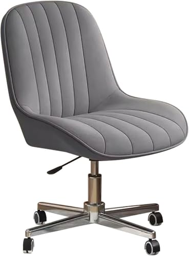 Moderner Schreibtischstuhl aus Samtstoff mit Rollen und höhenverstellbarer Funktion, ideal für den Einsatz im Schlafzimmer oder im Büro, stilvolles, überkreuztes Design (Hellgrau/a) Octopus feet von ZYSKABQ