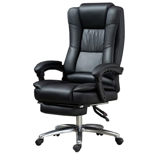 ZYSKABQ Ergonomischer Bürostuhl Drehstuhl mit Fußstütze und dicker doppelter Rückenlehne Rennstuhl mit hoher Rückenlehne mit verstellbaren Eigenschaften Gewichtskapazität 330 Pfund Schwarz Octopus von ZYSKABQ