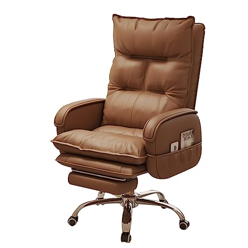 ZYSKABQ Ergonomischer Gaming-Stuhl mit hoher Rückenlehne für Erwachsene Boss Lift Büro-Schreibtischstuhl mit Metallsessel für Schlafzimmer und Wohnzimmer Braune Farboption Octopus feet von ZYSKABQ
