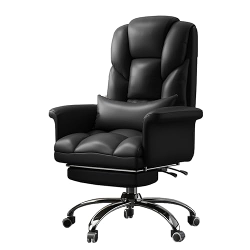 ZYSKABQ Hoher Rückenleiter Office Chair PU Leder Schwenkergonomischer Boss Stuhl mit Fußstütze 360 ​​° Rotation Castation Casters Easy Assembly Braun Brown Octopus feet von ZYSKABQ
