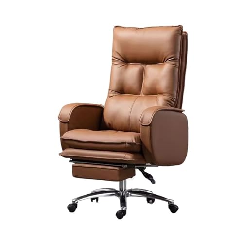 ZYSKABQ Home Office Lehlinie Lazy Sofa Stuhl bequemer Schreibtisch Computerstuhl mit Drehfunktion Mikrofaser -Ledermaterial (Dunkelbraun) Octopus feet von ZYSKABQ