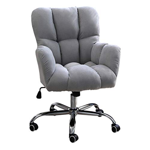 ZYSKABQ Moderner Schreibtischstuhl aus Samt mit Armlehnen für Mädchen, Heimbüro, ergonomischer Arbeitsstuhl mit Mittelrückenstütze, niedlicher rosa Computer-Drehstuhl für Schlafzimmer, Freizeit, von ZYSKABQ