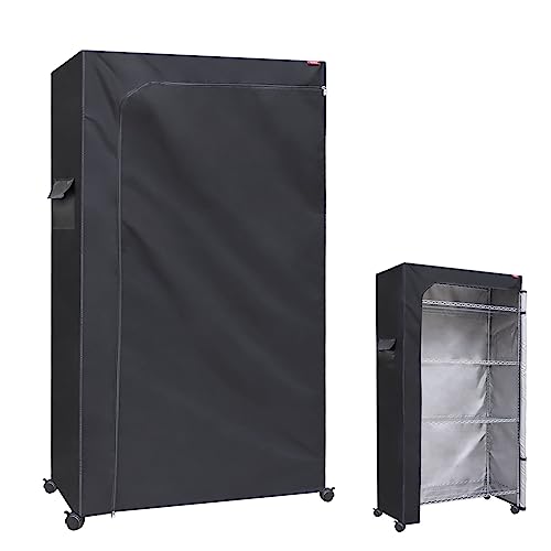 ZYSUOR Staubschutz für Regale, 91,4 x 61 x 183,9 cm, das Zwei-Wege-Reißverschluss-Design kann für einfachen Zugang geöffnet werden (keine Regale, schwarz) von ZYSUOR
