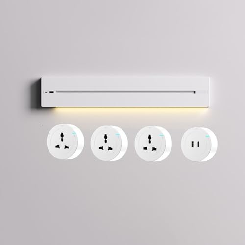 Flexible Stromschienensteckdose mit U+C Anschlüssen, 110-250V Safe Slide Outlet Adapter für Küchenschränke Heimbüros,White-40CM von ZYT-DHRUCB