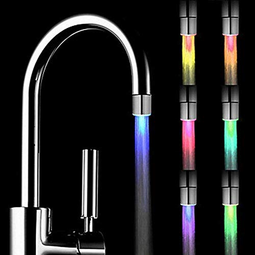 ZYTC 3 STÜCK Küche Wasser Saver Tap Neue 7 Farben Ändern Automatisch LED-Licht Duschkopf Wasser Kinder Hand Waschen Mehr Temperatursensor für Gadget Küche Waschbecken von ZYTC