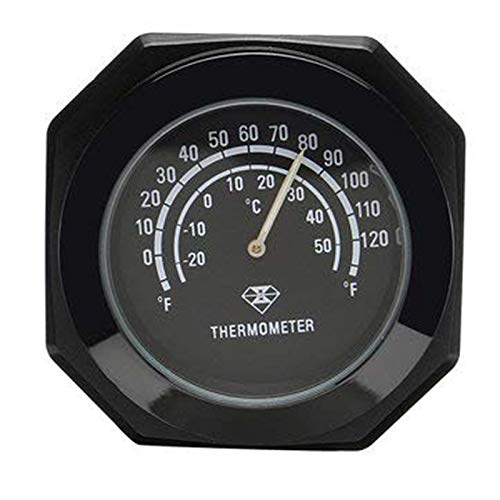 Motorrad Lenkerhalterung Nachtleuchtende Thermometer Uhr Leuchtende Legierung Temperatur Temperaturanzeige Wasserdicht für Bike Schwarz von ZYTC