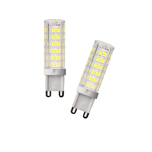 ZYUJIA 2er Pack G9 7W 220-240V LED Sockel Glühlampe(Entspricht Halogenlampe 60W) 600LM Nicht Dimmbar Kaltweiß 6000K G9 Kapsel Birne von ZYUJIA