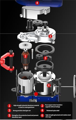 Hochleistungs-Elektrohebezeug 100 Kg/220 Lb, 25 M Hub, 110 V Funkfernbedienung, Kompaktes Und Tragbares Design(25M_B) von ZYWMZJ