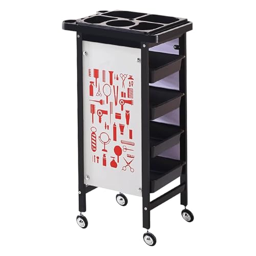 ZYWMZJ 5-stöckiger Trolley-Wagen for Schönheitssalons Mit Schubladen – Allzweckwagen for Spa- Und Friseursalons Mit Rädern Und Gerätehalter for Tätowierwerkzeuge von ZYWMZJ