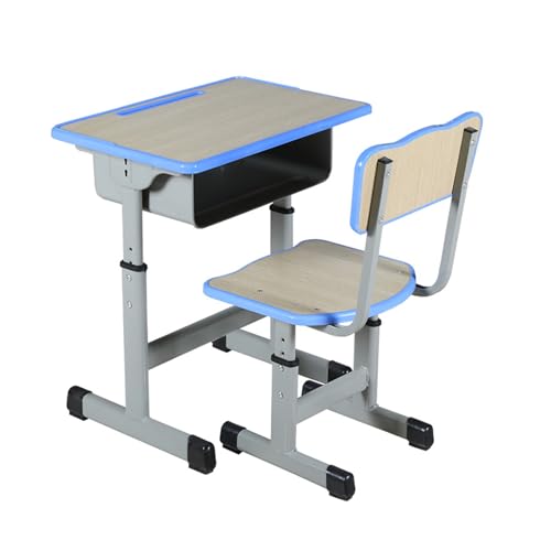 ZYWMZJ Ergonomisches Schreibtisch- Und Stuhlset for Kinder Mit Stauraum, Stiftfach Und Haken – Perfekt for Lernen, for Hausaufgaben Und Kreative Projekte(B) von ZYWMZJ