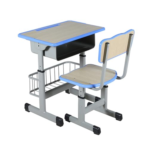 ZYWMZJ Ergonomisches Schreibtisch- Und Stuhlset for Kinder Mit Stauraum, Stiftfach Und Haken – Perfekt for Lernen, for Hausaufgaben Und Kreative Projekte(D) von ZYWMZJ