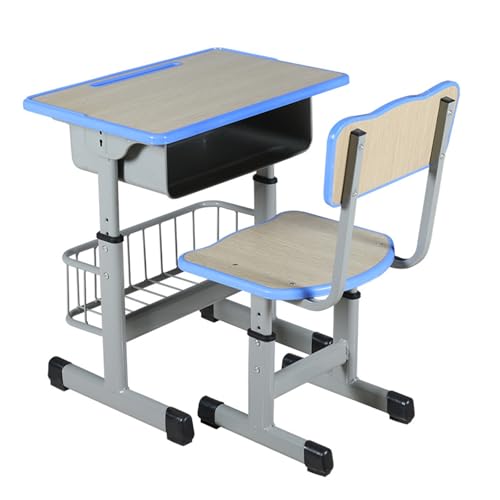 ZYWMZJ Hochwertiges, Verstellbares Lerntisch- Und Stuhlset Aus Stahlrohr for Schulen Und Zuhause – Ergonomisches Design for Grund- Und Sekundarschüler(A) von ZYWMZJ