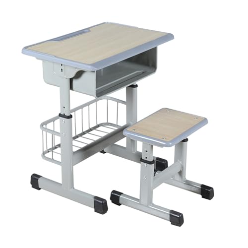 ZYWMZJ Höhenverstellbarer Schreibtisch Und Stuhl for Kinder Mit Stauraum, Stiftfach Und Haken – Perfekt for Zuhause, Die Schule Und Fernunterricht(C) von ZYWMZJ