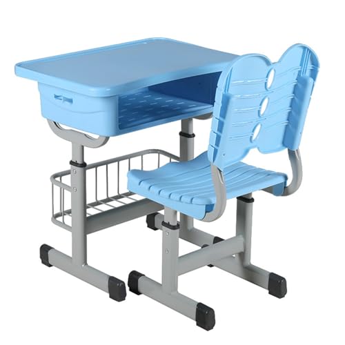 ZYWMZJ Stabiles Tisch- Und Stuhlset Aus Stahlrohr for Die Schule Und Das Lernen Zu Hause Mit Verstellbarer Höhe – Ideal for Schüler Aller Altersstufen(B) von ZYWMZJ