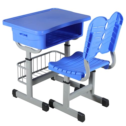 ZYWMZJ Stabiles Tisch- Und Stuhlset Aus Stahlrohr for Die Schule Und Das Lernen Zu Hause Mit Verstellbarer Höhe – Ideal for Schüler Aller Altersstufen(C) von ZYWMZJ