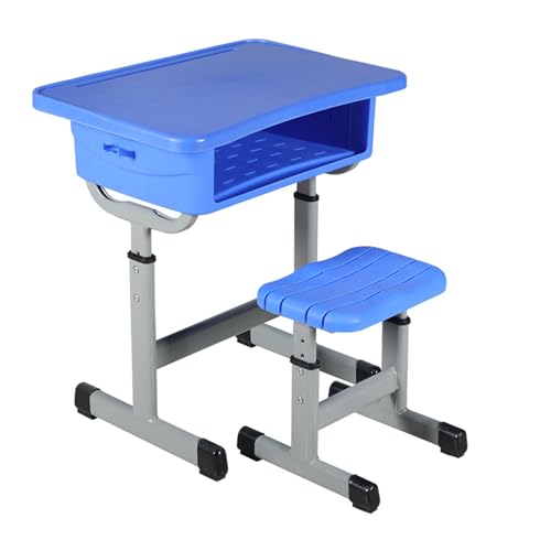 ZYWMZJ Verstellbares Kinderschreibtisch- Und Stuhlset Mit Aufbewahrungsschublade – Ergonomische Lernstation for Kinder, Zu Hause Und Im Klassenzimmer(Blue,A) von ZYWMZJ