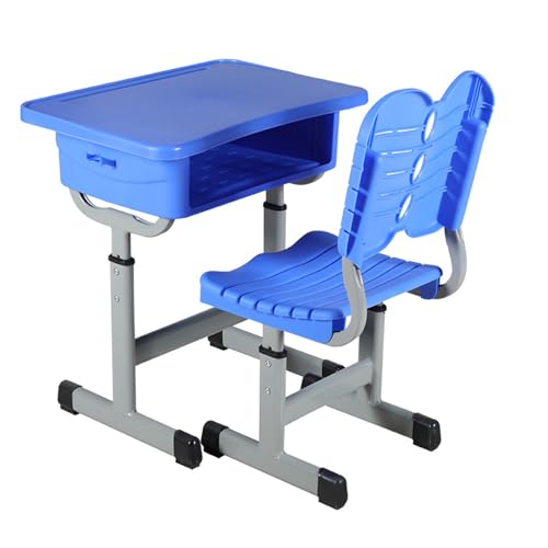 ZYWMZJ Verstellbares Kinderschreibtisch- Und Stuhlset Mit Aufbewahrungsschublade – Ergonomische Lernstation for Kinder, Zu Hause Und Im Klassenzimmer(Blue,B) von ZYWMZJ