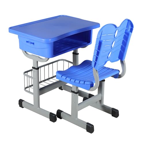 ZYWMZJ Verstellbares Kinderschreibtisch- Und Stuhlset Mit Aufbewahrungsschublade – Ergonomische Lernstation for Kinder, Zu Hause Und Im Klassenzimmer(Blue,D) von ZYWMZJ