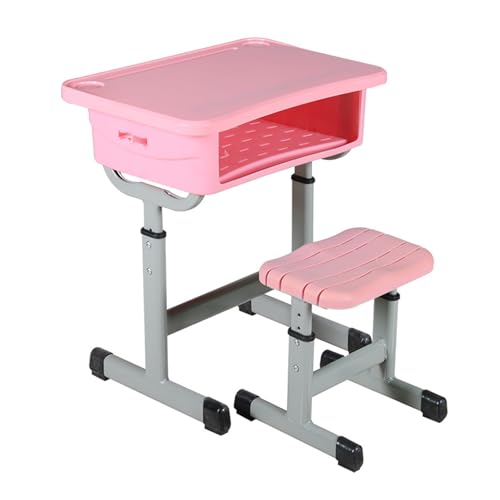 ZYWMZJ Verstellbares Kinderschreibtisch- Und Stuhlset Mit Aufbewahrungsschublade – Ergonomische Lernstation for Kinder, Zu Hause Und Im Klassenzimmer(Pink,A) von ZYWMZJ