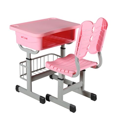 ZYWMZJ Verstellbares Kinderschreibtisch- Und Stuhlset Mit Aufbewahrungsschublade – Ergonomische Lernstation for Kinder, Zu Hause Und Im Klassenzimmer(Pink,D) von ZYWMZJ